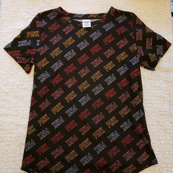 PINK Victoria's Secret Tops - Pink Perfect Crew Logo Tee Size Large